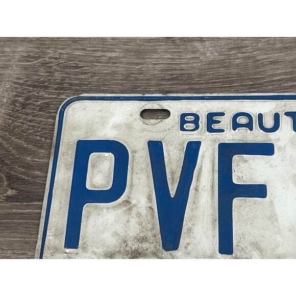 Vintage 1974 British Columbia License Plate Tag PVF-303 Blue w/ White CANADA - Picture 5 of 6